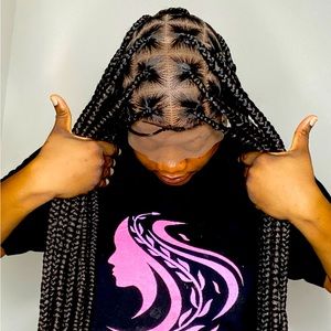 Handcrafted Knotless Braids Full lace wig
38”